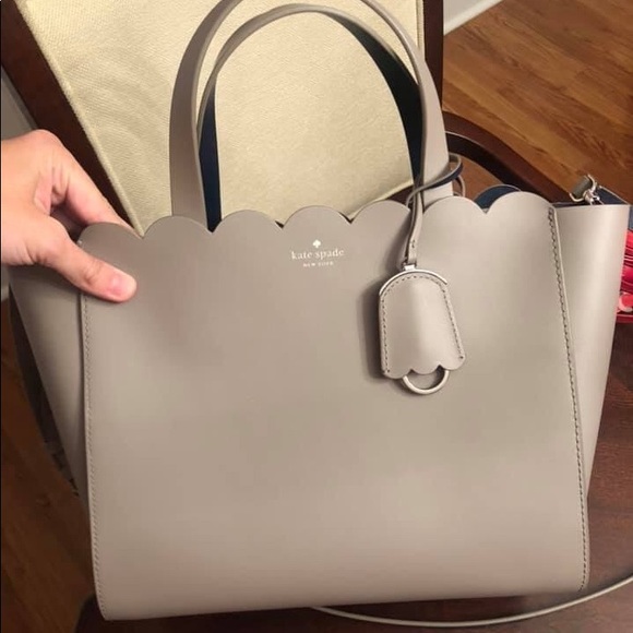 kate spade Handbags - Kate Spade Gray Scalloped Tote New without Tags